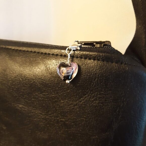 NEW Little Black vinyl Bow Bag Jewel tone snakeskin print chiffon accent Evening - Picture 6 of 7